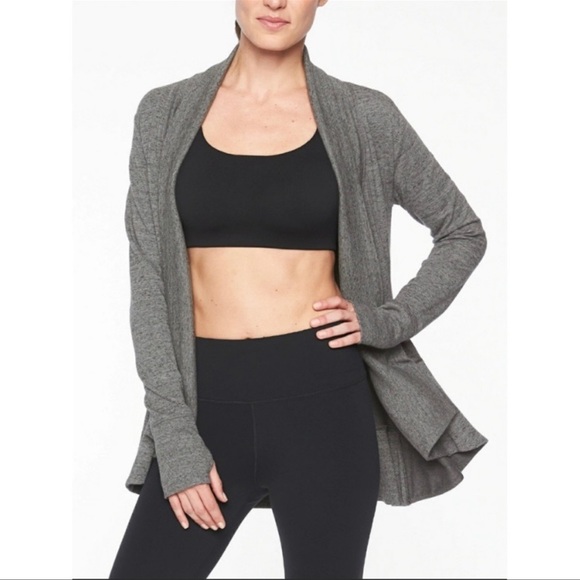 Athleta Pranayama Gray Wrap Cardigan Sz XS - Picture 1 of 10